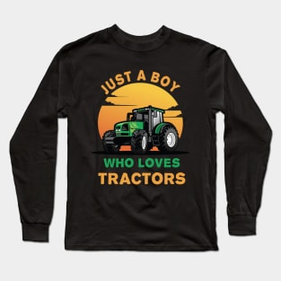 Farm Vehicle Country Life Boy who loves tractors Truck Boy Long Sleeve T-Shirt